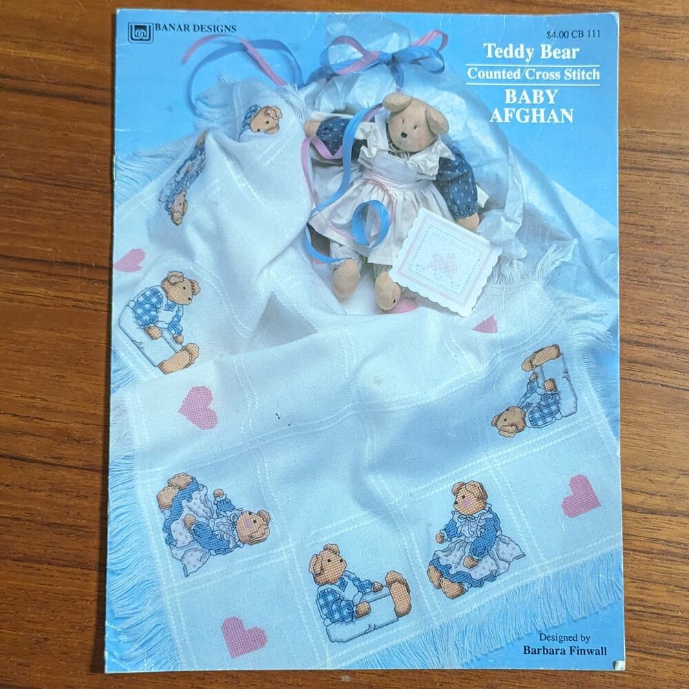 Teddy Bear Counted Cross Stitch Baby Afghan Pattern Bklet